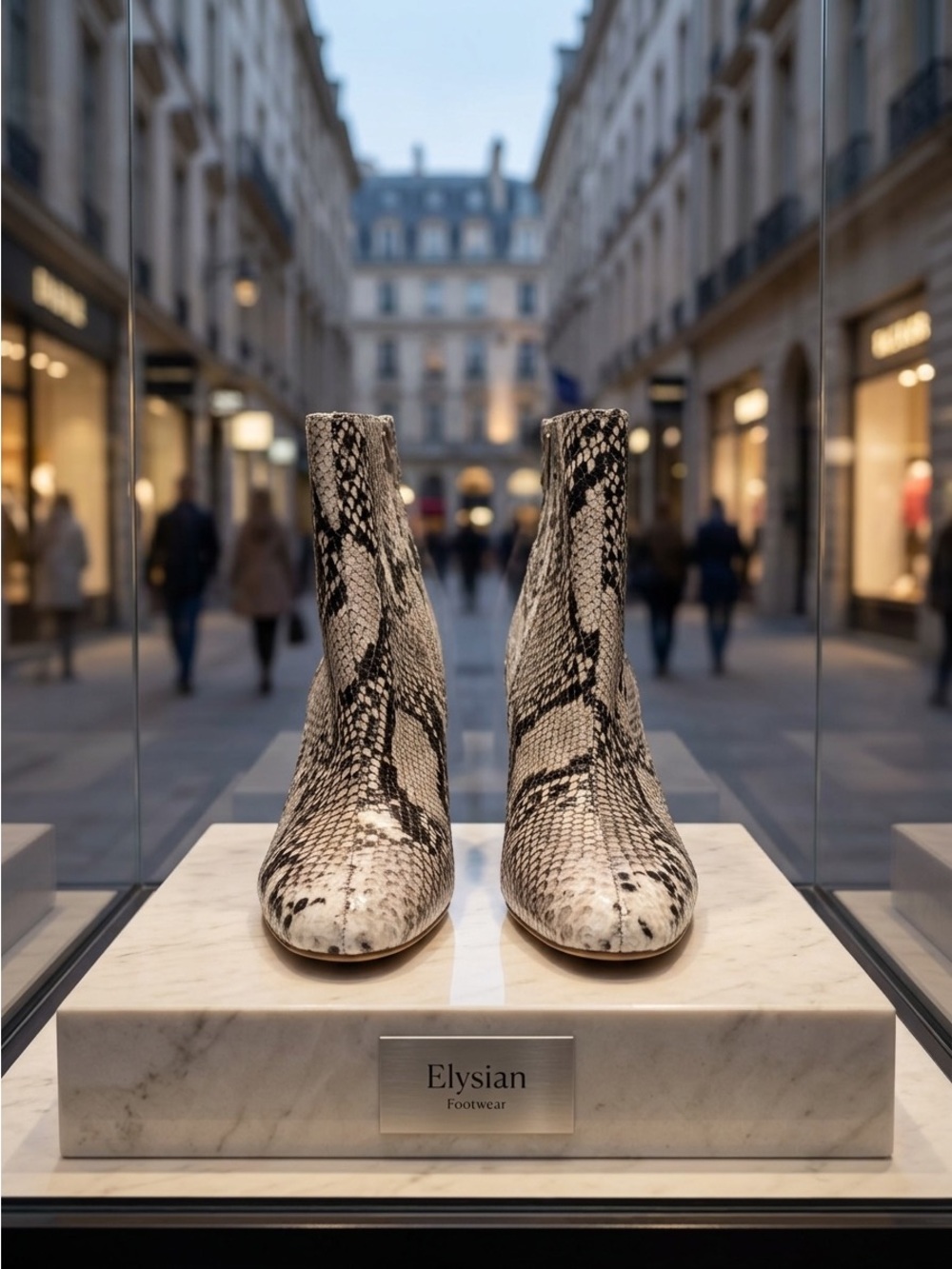 NWOT Chinese Laundry Snake-Print Ankle Boots